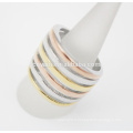 Trendy Stripe Ring Design Bague de mariage en or plaqué